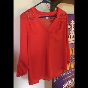 Orange Long Sleeve/ 3/4 Sleeve Top